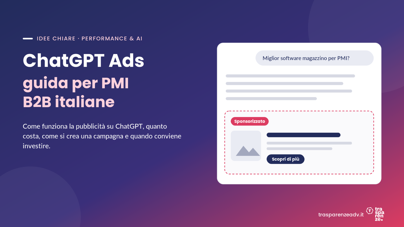 ChatGPT Ads: guida completa alla pubblicità su ChatGPT per PMI B2B italiane