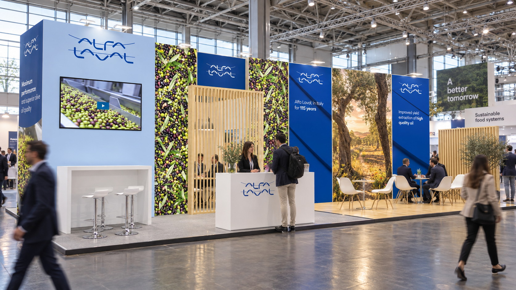 Vista completa dello stand e dei suoi percorsi