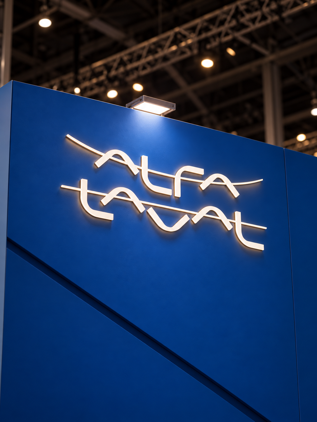 L'insegna Alfa Laval integrata nell'allestimento