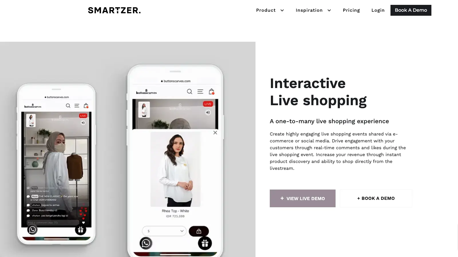 Piattaforma di shopping dal vivo Smartzer