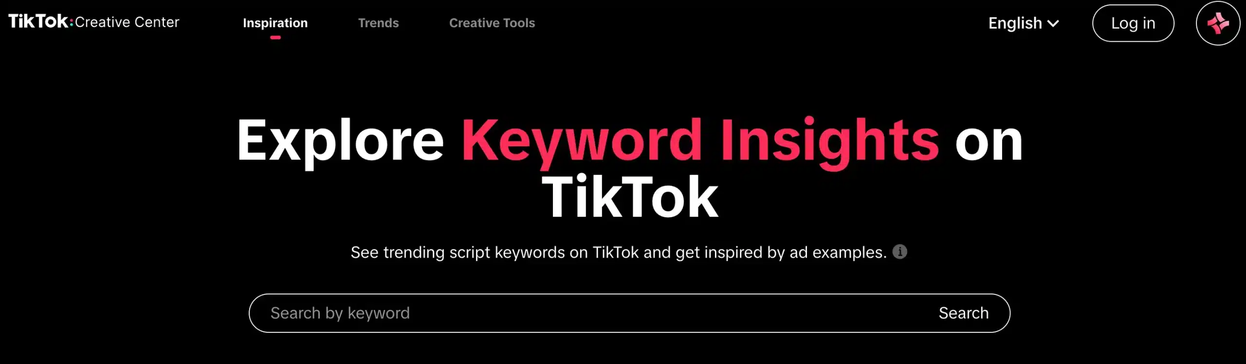 trova le parole chiavi più ricercate su TikTok keywrod insights