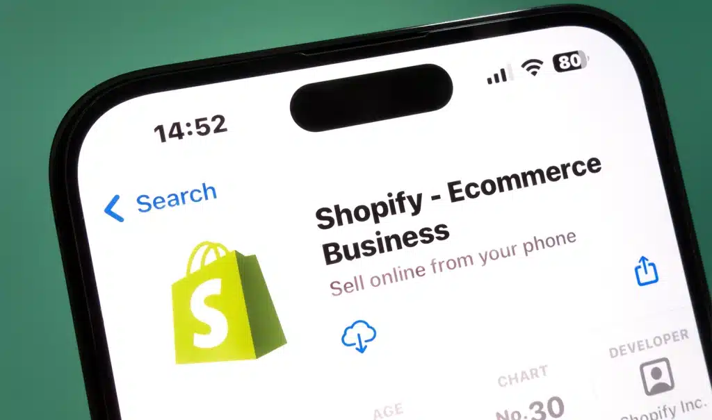 schermata di Apple Store di download dell'app Shopify - Ecommerce Business